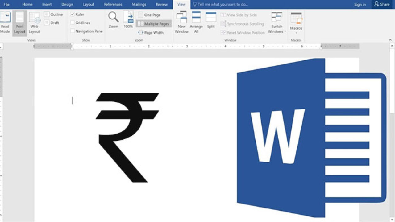 How to type Indian Rupee ₹ symbol in (MS) Microsoft Word