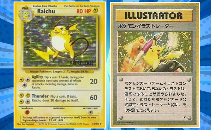 Prerelease Raichu to Pikachu Illustrator-Most Expensive & Rare Pokemon Cards